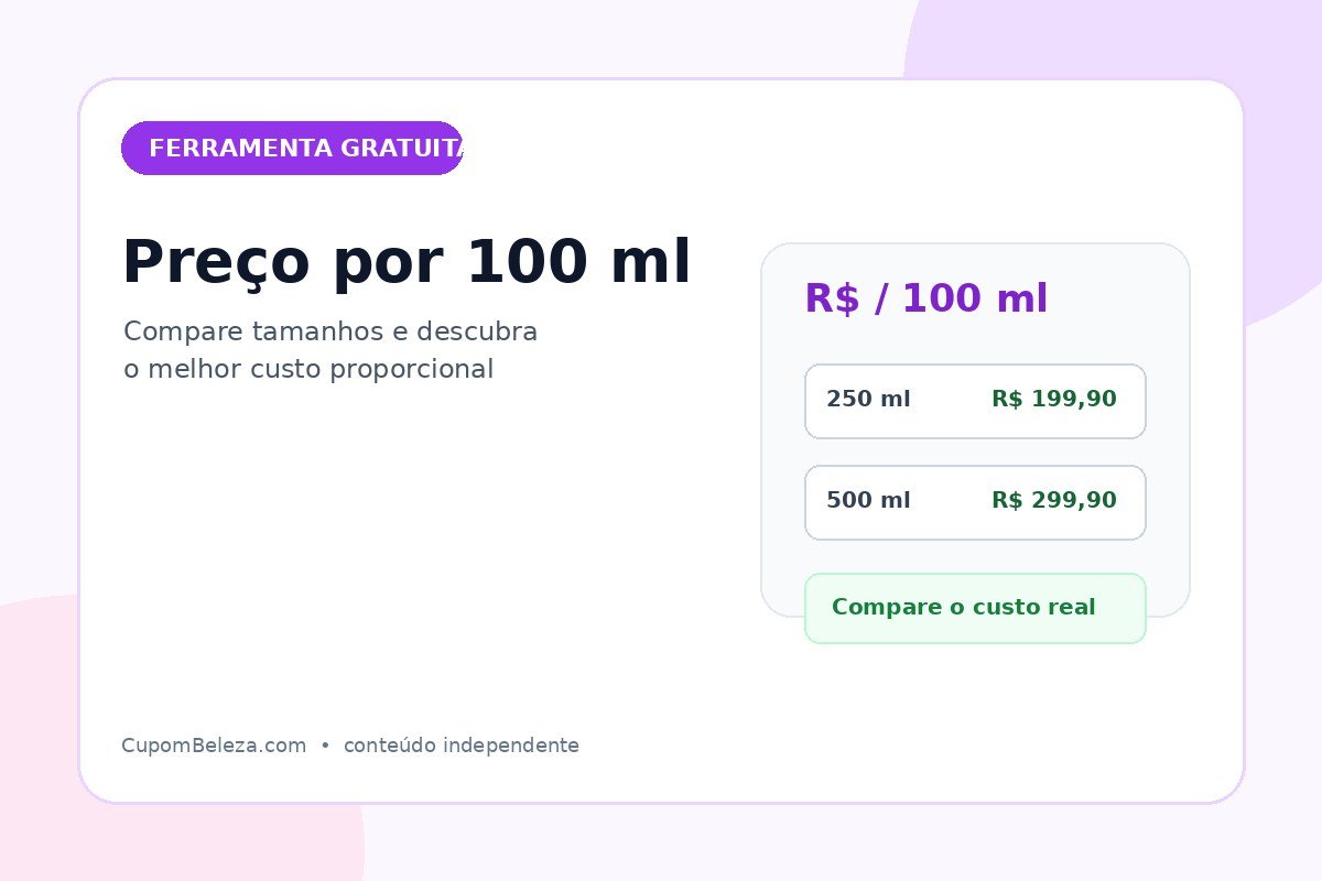 Calculadora de preço por 100 ml