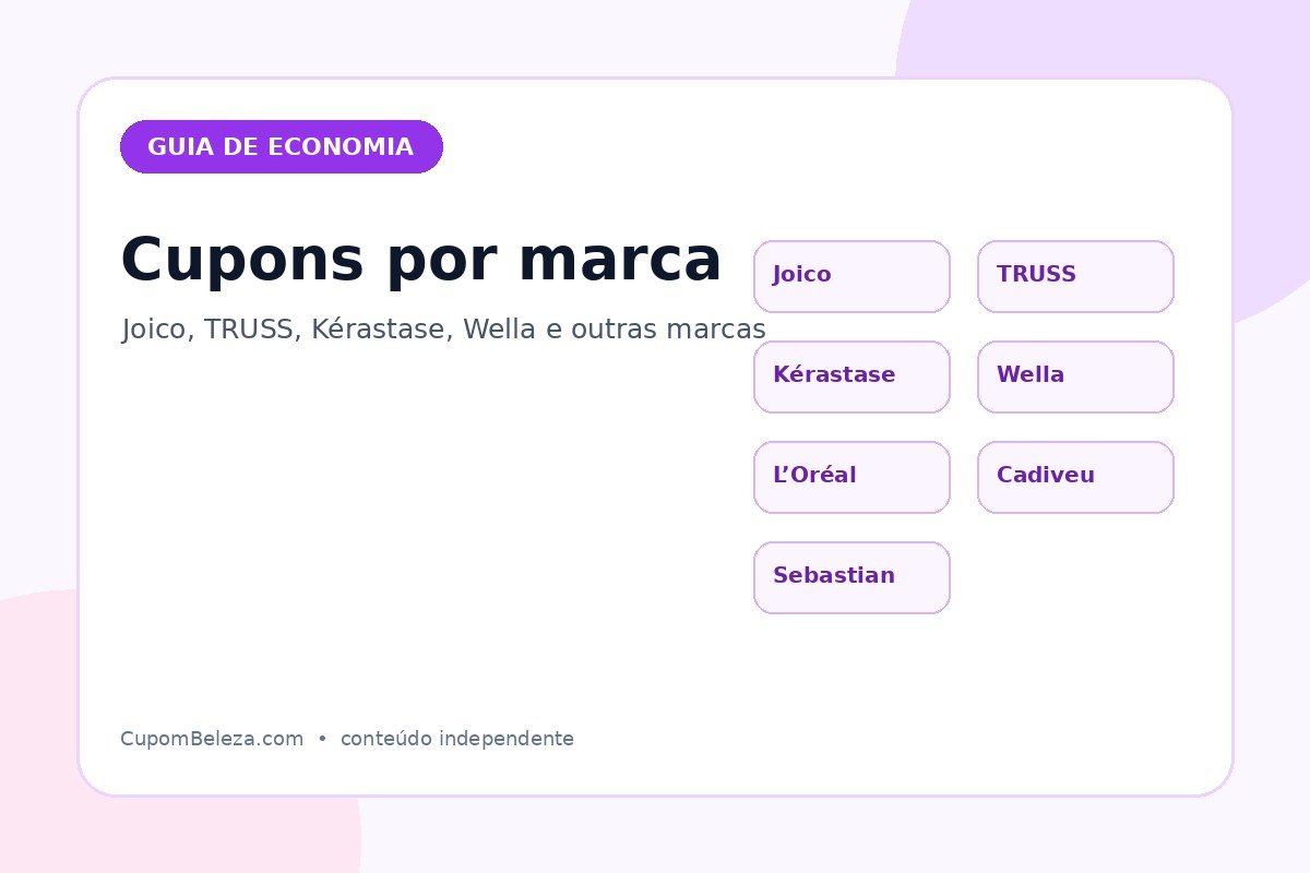 Cupons por marca na Beleza na Web